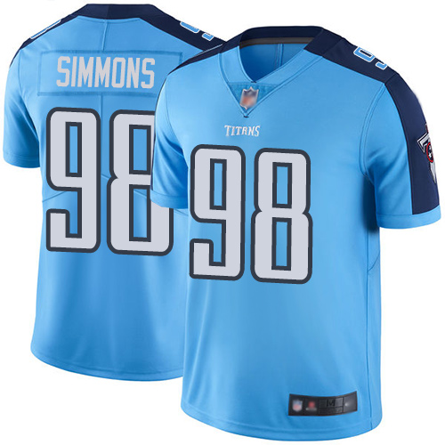 Nike Titans #98 Jeffery Simmons Light Blue Men's Stitched NFL Limited Rush Jersey Nike Titans #98 Jeffery Simmons Light Blue Men's Stitched NFL Limited Rush Jersey