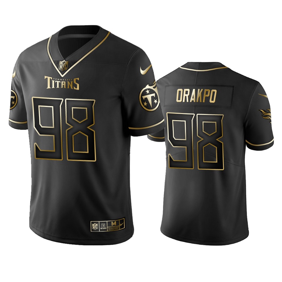 Titans #98 Brian Orakpo Men's Stitched NFL Vapor Untouchable Limited Black Golden Jersey Titans #98 Brian Orakpo Men's Stitched NFL Vapor Untouchable Limited Black Golden Jersey
