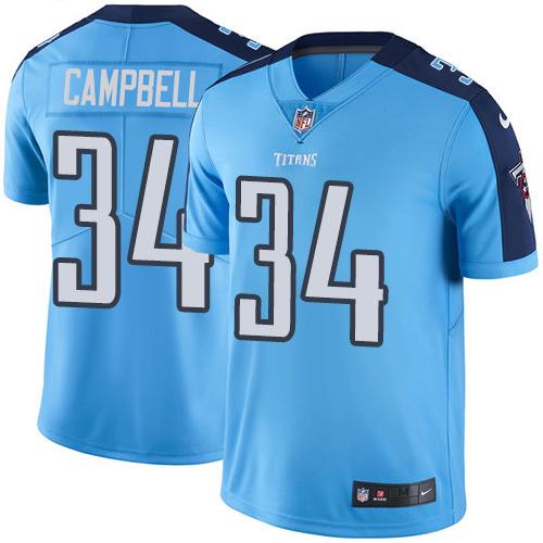 Nike Titans #34 Earl Campbell Light Blue Men's Stitched NFL Limited Rush Jersey Nike Titans #34 Earl Campbell Light Blue Men's Stitched NFL Limited Rush Jersey