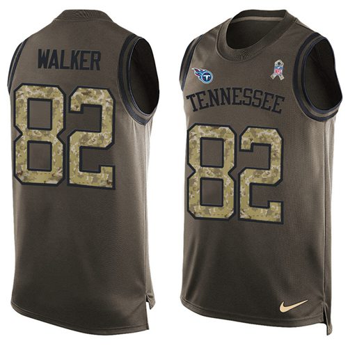 Nike Titans #82 Delanie Walker Green Men's Stitched NFL Limited Salute To Service Tank Top Jersey Nike Titans #82 Delanie Walker Green Men's Stitched NFL Limited Salute To Service Tank Top Jersey