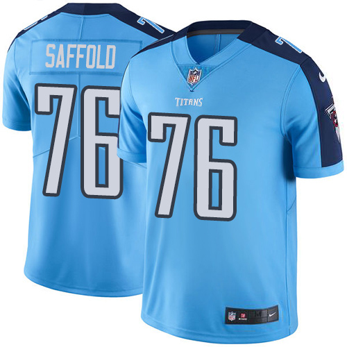 Nike Titans  #76 Rodger Saffold Light Blue Men's Stitched NFL Limited Rush Jersey