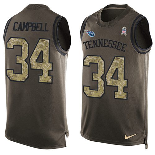 Nike Titans #34 Earl Campbell Green Men's Stitched NFL Limited Salute To Service Tank Top Jersey Nike Titans #34 Earl Campbell Green Men's Stitched NFL Limited Salute To Service Tank Top Jersey