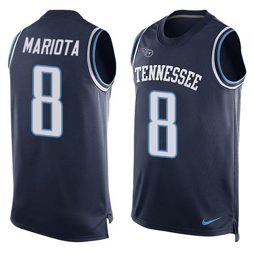 Nike Titans #8 Marcus Mariota Navy Blue Team Color Men's Stitched NFL Limited Tank Top Jersey Nike Titans #8 Marcus Mariota Navy Blue Team Color Men's Stitched NFL Limited Tank Top Jersey