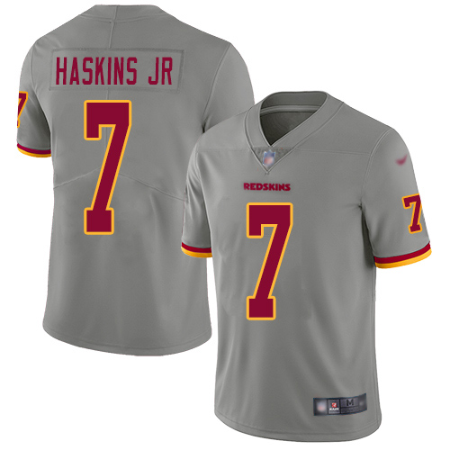Nike Redskins #7 Dwayne Haskins Jr Gray Men's Stitched NFL Limited Inverted Legend Jersey Nike Redskins #7 Dwayne Haskins Jr Gray Men's Stitched NFL Limited Inverted Legend Jersey