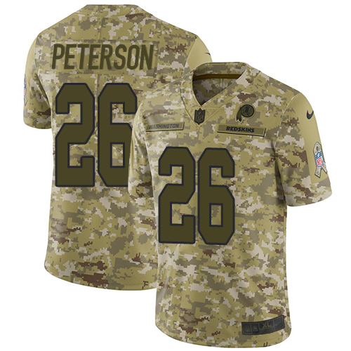 Nike Redskins #26 Adrian Peterson Camo Men's Stitched NFL Limited 2018 Salute To Service Jersey Nike Redskins #26 Adrian Peterson Camo Men's Stitched NFL Limited 2018 Salute To Service Jersey