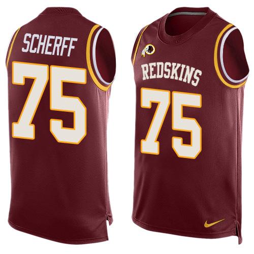 Nike Redskins #75 Brandon Scherff Burgundy Red Team Color Men's Stitched NFL Limited Tank Top Jersey Nike Redskins #75 Brandon Scherff Burgundy Red Team Color Men's Stitched NFL Limited Tank Top Jersey