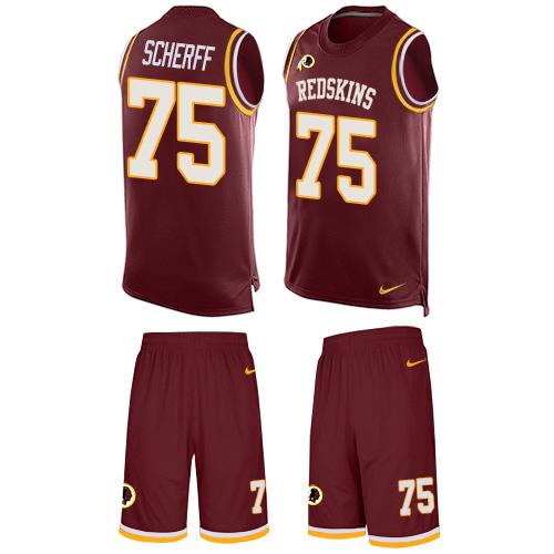 Nike Redskins #75 Brandon Scherff Burgundy Red Team Color Men's Stitched NFL Limited Tank Top Suit Jersey Nike Redskins #75 Brandon Scherff Burgundy Red Team Color Men's Stitched NFL Limited Tank Top Suit Jersey
