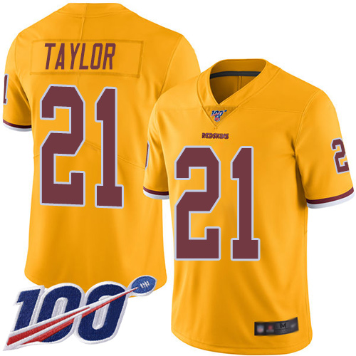 Nike Redskins #21 Sean Taylor Gold Men's Stitched NFL Limited Rush 100th Season Jersey Nike Redskins #21 Sean Taylor Gold Men's Stitched NFL Limited Rush 100th Season Jersey
