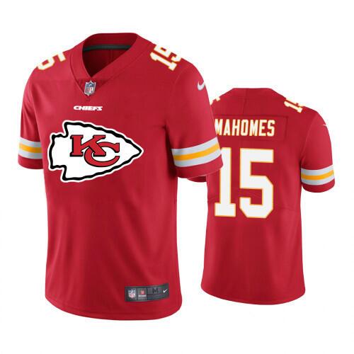 Men's Kansas City Chiefs #15 Patrick Mahomes Red 2020 Team Big Logo Limited Stitched Jersey Men's Kansas City Chiefs #15 Patrick Mahomes Red 2020 Team Big Logo Limited Stitched Jersey