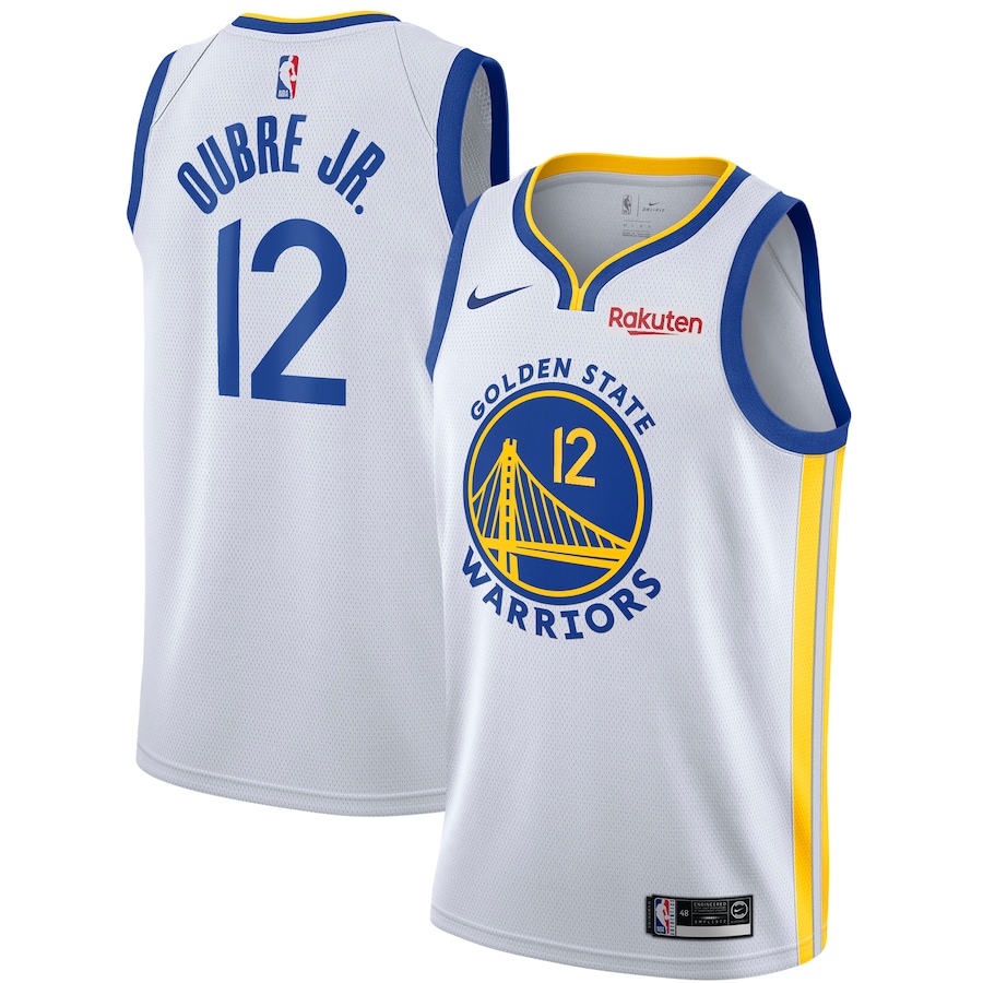 Men's Golden State Warriors #12 Kelly Oubre Jr. White Icon NBA Edition Stitched Jersey Men's Golden State Warriors #12 Kelly Oubre Jr. White Icon NBA Edition Stitched Jersey