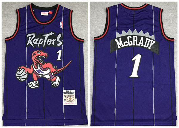 Men's Toronto Raptors #1 Tracy Mcgrady Purple Throwback Stitched Jersey Men's Toronto Raptors #1 Tracy Mcgrady Purple Throwback Stitched Jersey