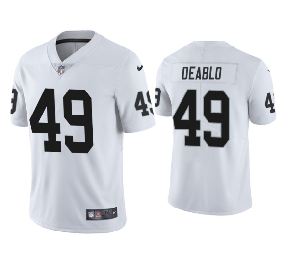 Men's Las Vegas Raiders #49 Divine Deablo White Vapor Untouchable Limited Stitched Jersey Men's Las Vegas Raiders #49 Divine Deablo White Vapor Untouchable Limited Stitched Jersey