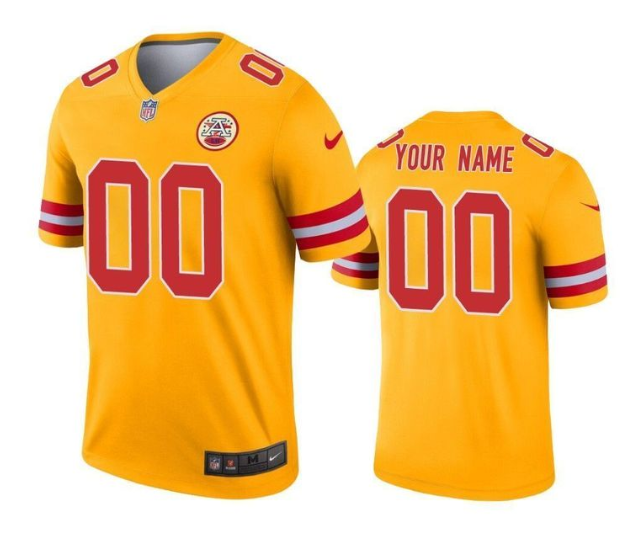 Men's Kansas City Chiefs ACTIVE PLAYER Custom Gold Inverted Legend Stitched Jersey