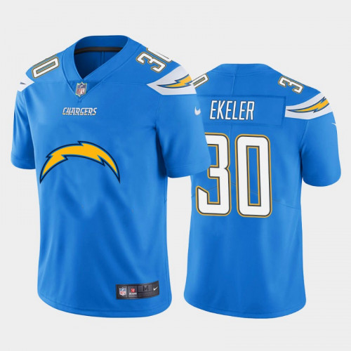 Men's Los Angeles Chargers #30 Austin Ekeler Blue 2020 Team Big Logo Limited Stitched Jerse