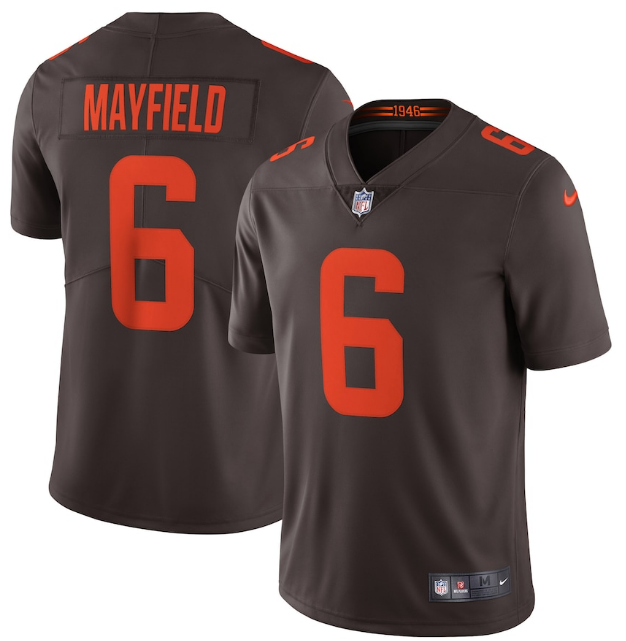 Men's Cleveland Browns #6 Baker Mayfield New Brown Alternate Vapor Untouchable Limited NFL Stitched Jersey Men's Cleveland Browns #6 Baker Mayfield New Brown Alternate Vapor Untouchable Limited NFL Stitched Jersey