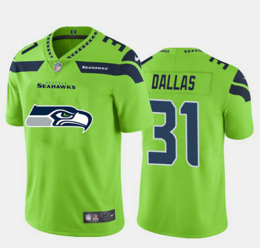 Men's Seattle Seahawks #31 DeeJay Dallas Green 2020 Team Big Logo Limited Stitched Jersey Men's Seattle Seahawks #31 DeeJay Dallas Green 2020 Team Big Logo Limited Stitched Jersey