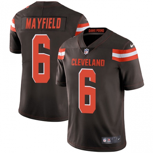 Men's Cleveland Browns #6 Baker Mayfield Brown 2018 NFL Draft Vapor Untouchable Limited Stitched Jersey