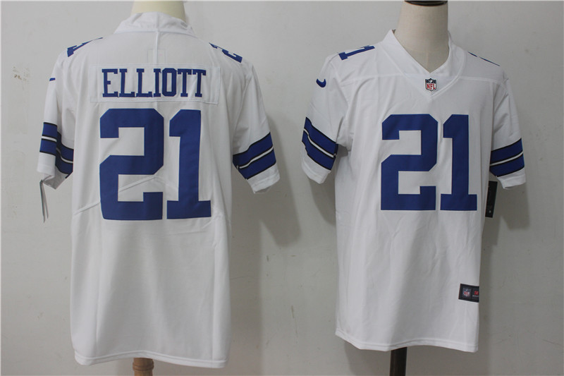 Men's  Dallas Cowboys #21 Ezekiel Elliott White Stitched NFL Vapor Untouchable Limited Jersey