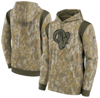 Men's Los Angeles Rams Camo 2021 Salute To Service Therma Performance Pullover Hoodie Men's Los Angeles Rams Camo 2021 Salute To Service Therma Performance Pullover Hoodie