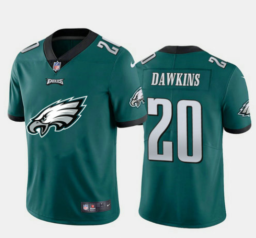 Men's Philadelphia Eagles #20 Brian Dawkins Green 2020 Team Big Logo Limited Stitched Jersey Men's Philadelphia Eagles #20 Brian Dawkins Green 2020 Team Big Logo Limited Stitched Jersey