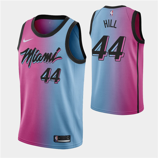 Men's Miami Heat #44 Solomon Hill 2021 Blue/Pink City Edition Vice Stitched NBA Jersey Men's Miami Heat #44 Solomon Hill 2021 Blue/Pink City Edition Vice Stitched NBA Jersey