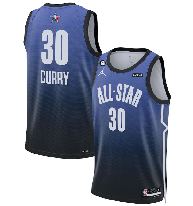 Men's 2023 All-Star #30 Stephen Curry Blue With NO.6 Patch Game Swingman Stitched Basketball Jersey Men's 2023 All-Star #30 Stephen Curry Blue With NO.6 Patch Game Swingman Stitched Basketball Jersey