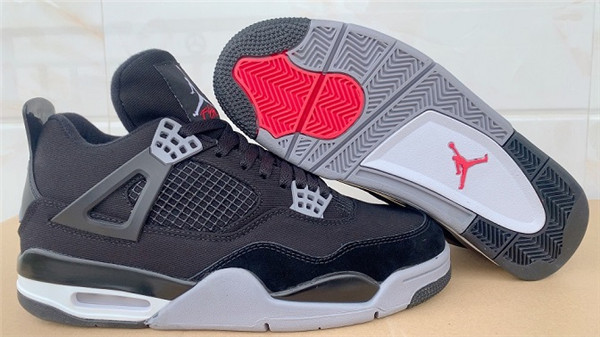 Men's Hot Sale Running weapon Air Jordan 4 ''Black Canvas” Shoes 0112 Men's Hot Sale Running weapon Air Jordan 4 ''Black Canvas” Shoes 0112