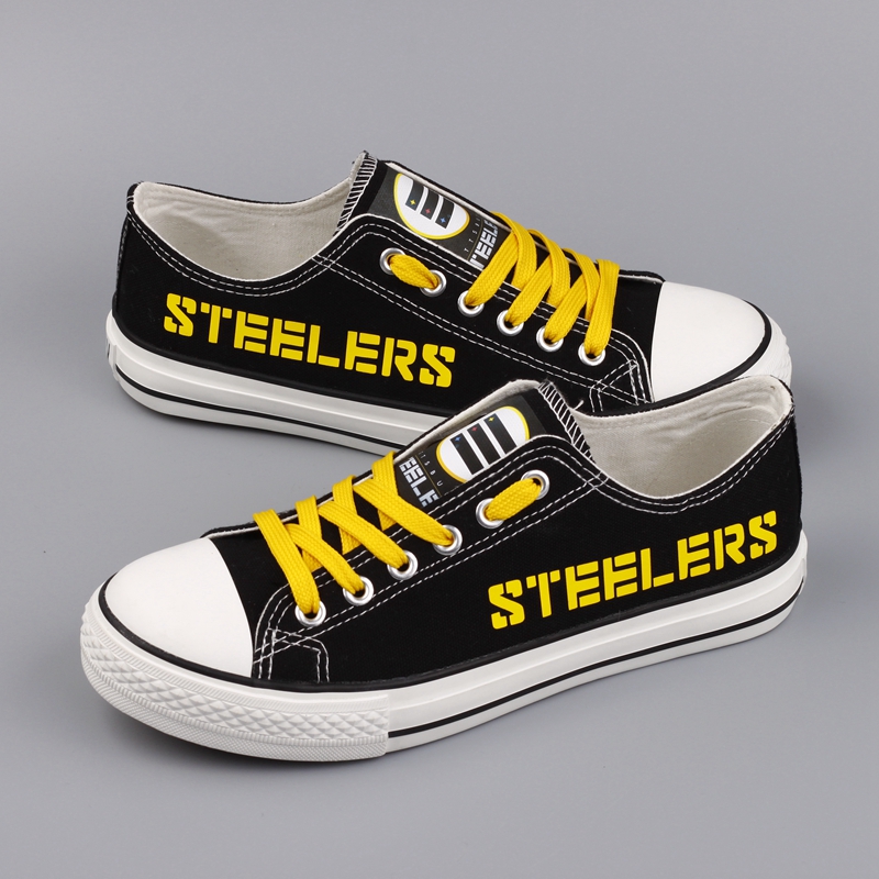 Women's Pittsburgh Steelers Repeat Print Low Top Sneakers 004 Women's Pittsburgh Steelers Repeat Print Low Top Sneakers 004