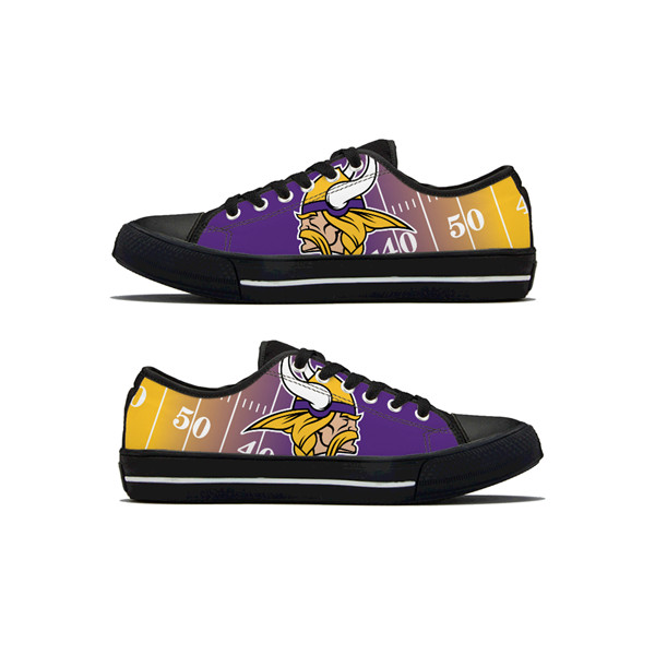 Men's Minnesota Vikings Low Top Canvas Sneakers 022 Men's Minnesota Vikings Low Top Canvas Sneakers 022
