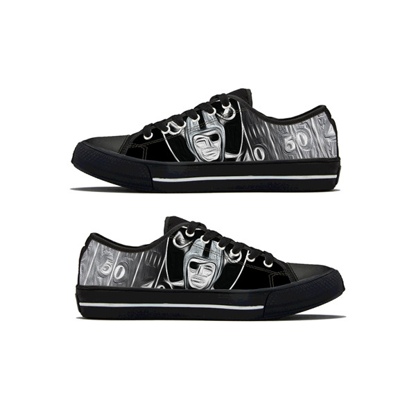 Men's Las Vegas Raiders Low Top Canvas Sneakers 003 Men's Las Vegas Raiders Low Top Canvas Sneakers 003