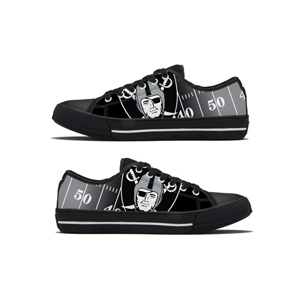 Men's Las Vegas Raiders Low Top Canvas Sneakers 004 Men's Las Vegas Raiders Low Top Canvas Sneakers 004