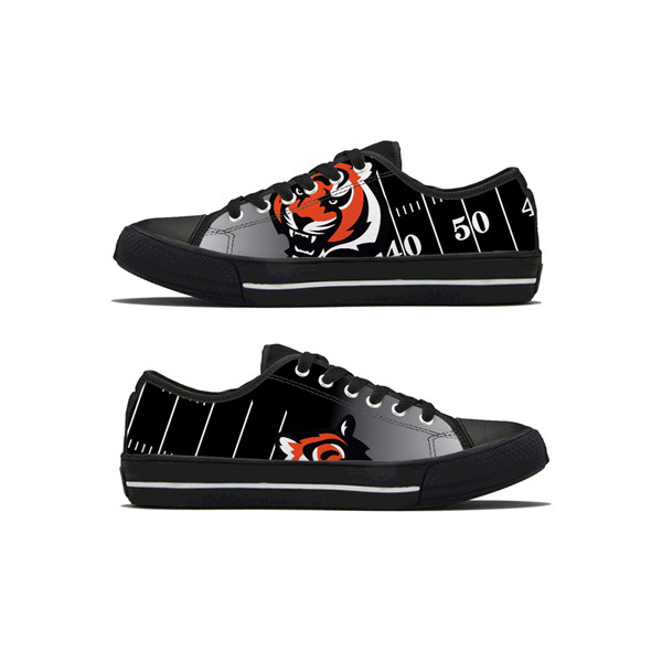 Women's Cincinnati Bengals Low Top Canvas Sneakers 008