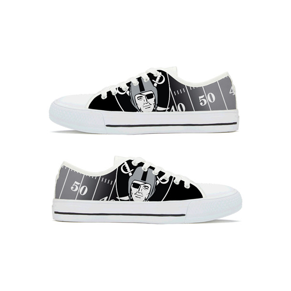 Men's Las Vegas Raiders Low Top Canvas Sneakers 005 Men's Las Vegas Raiders Low Top Canvas Sneakers 005