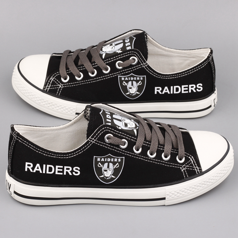 Women's Oakland Raiders Repeat Print Low Top Sneakers 003