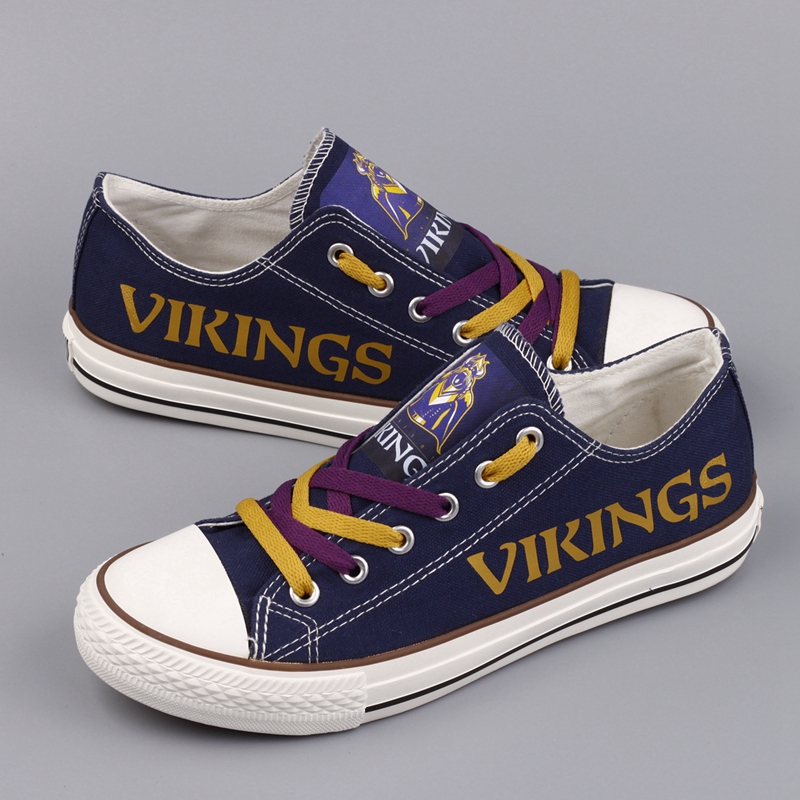 Women's Minnesota Vikings Repeat Print Low Top Sneakers 002