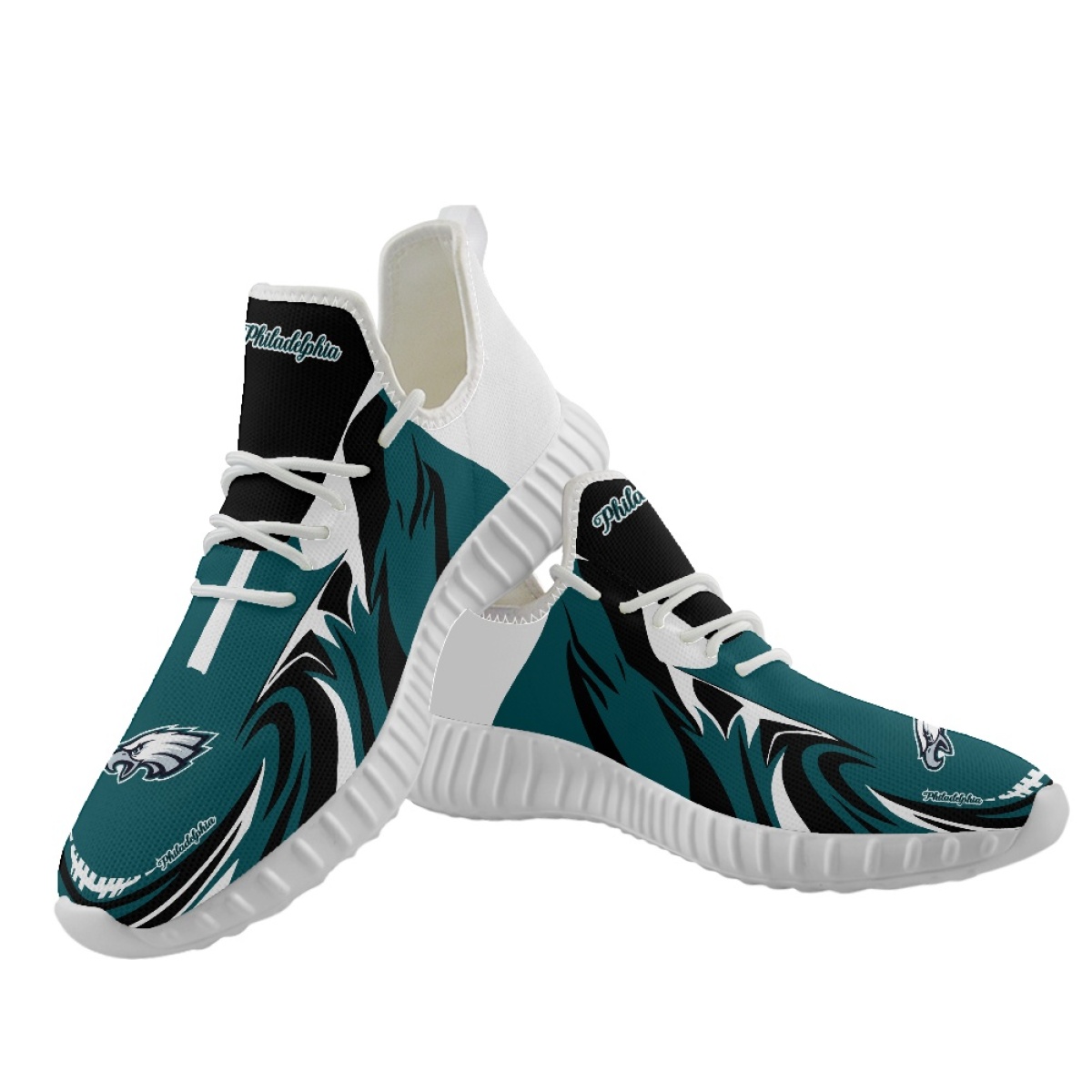 Women's Philadelphia Eagles Mesh Knit Sneakers/Shoes 019 Women's Philadelphia Eagles Mesh Knit Sneakers/Shoes 019