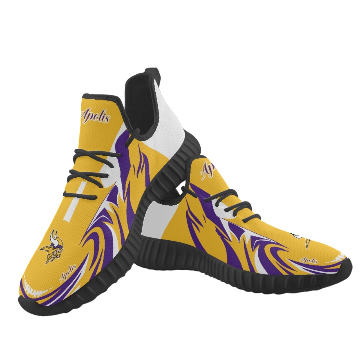 Women's Minnesota Vikings Mesh Knit Sneakers/Shoes 016 Women's Minnesota Vikings Mesh Knit Sneakers/Shoes 016