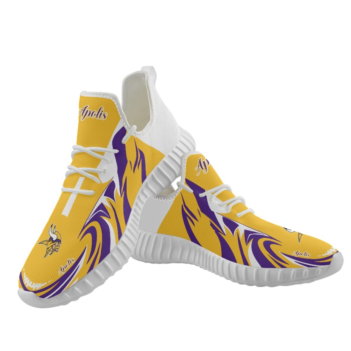 Women's Minnesota Vikings Mesh Knit Sneakers/Shoes 017 Women's Minnesota Vikings Mesh Knit Sneakers/Shoes 017