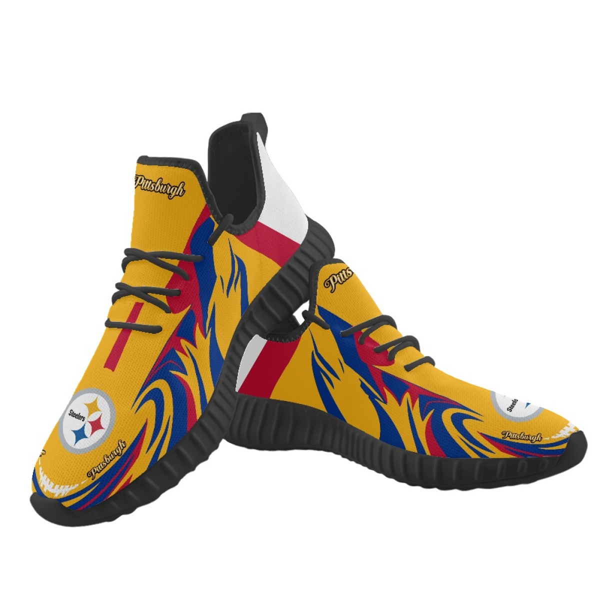 Men's Pittsburgh Steelers Mesh Knit Sneakers/Shoes 022 Men's Pittsburgh Steelers Mesh Knit Sneakers/Shoes 022
