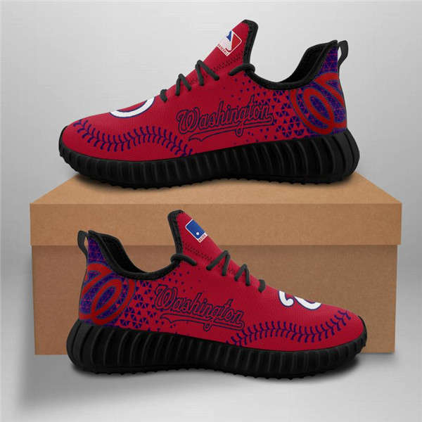 Men's Washington Nationals Mesh Knit Sneakers/Shoes 001