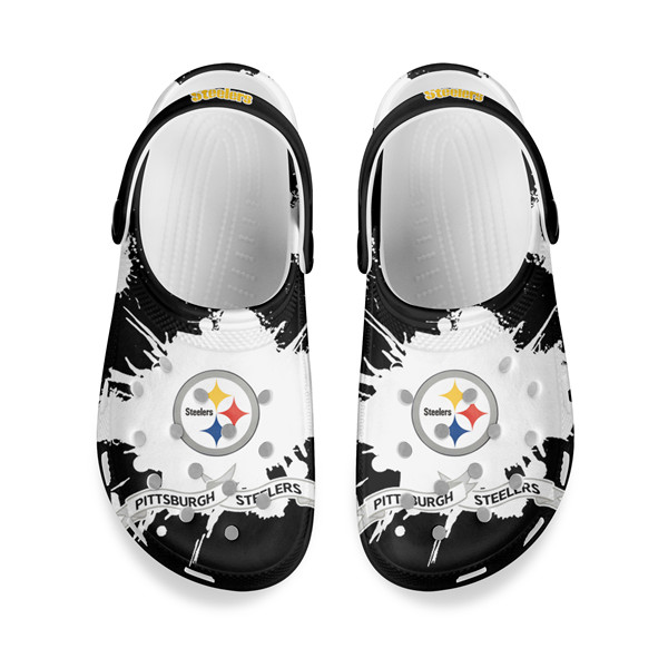 Men's Pittsburgh Steelers Bayaband Clog Shoes 002 Men's Pittsburgh Steelers Bayaband Clog Shoes 002