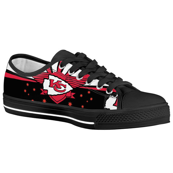 Women's Kansas City Chiefs Low Top Canvas Sneakers 004 Women's Kansas City Chiefs Low Top Canvas Sneakers 004