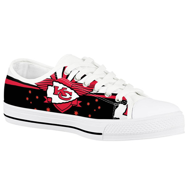 Women's Kansas City Chiefs Low Top Canvas Sneakers 005 Women's Kansas City Chiefs Low Top Canvas Sneakers 005