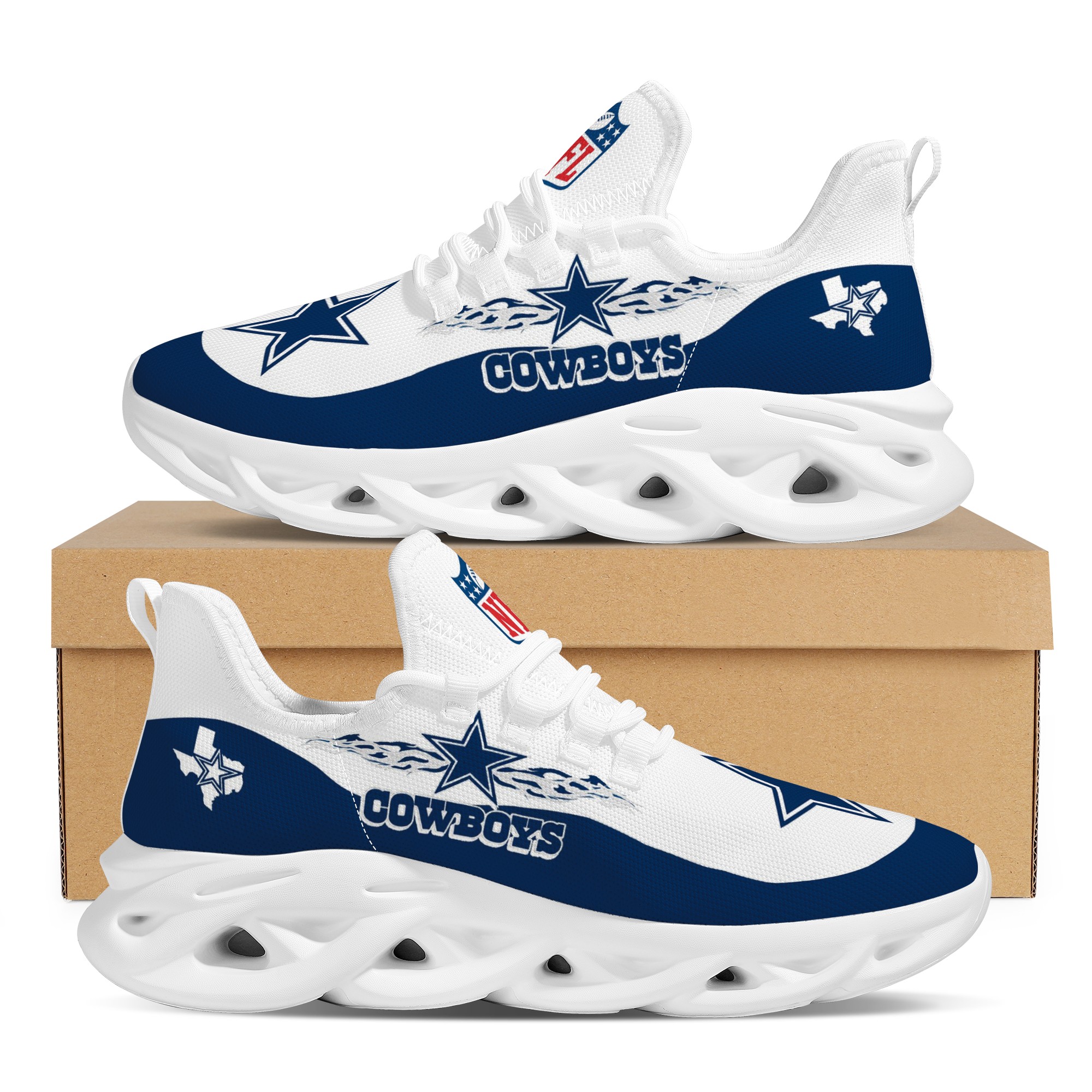 Women's Dallas Cowboys Flex Control Sneakers 008 Women's Dallas Cowboys Flex Control Sneakers 008