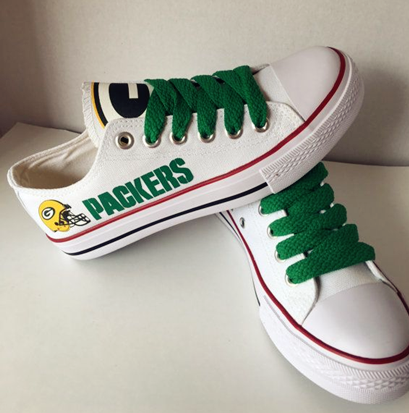 Men's Green Bay Packers Repeat Print Low Top Sneakers 001