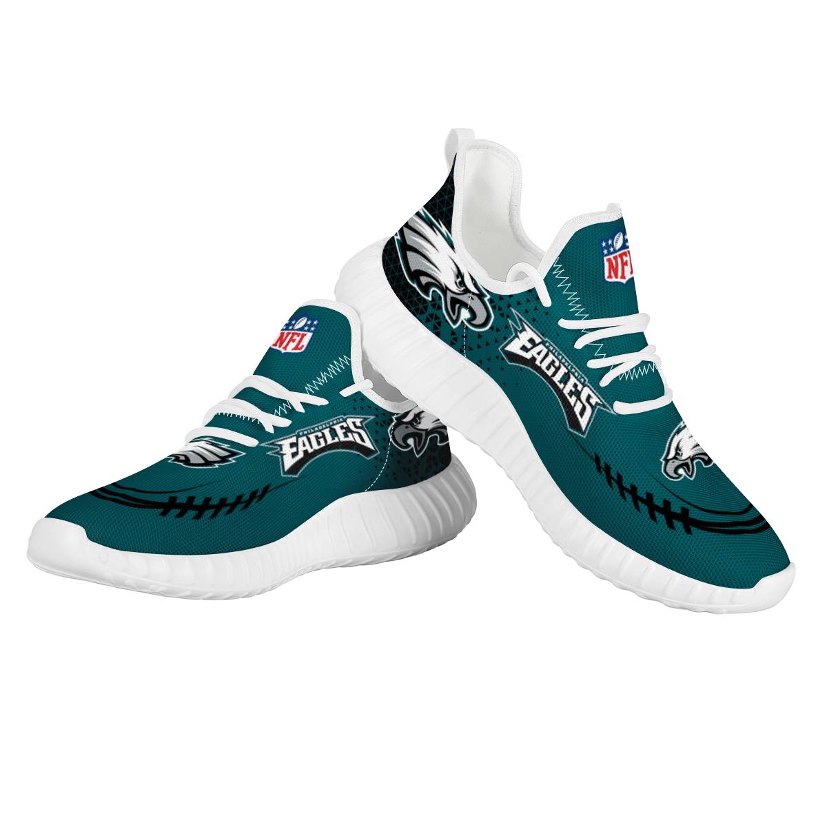 Women's Philadelphia Eagles Mesh Knit Sneakers/Shoes 006