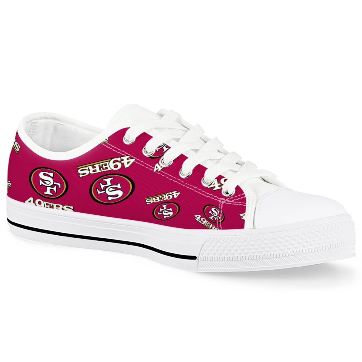 Women's San Francisco 49ers Low Top Canvas Sneakers 004 Women's San Francisco 49ers Low Top Canvas Sneakers 004