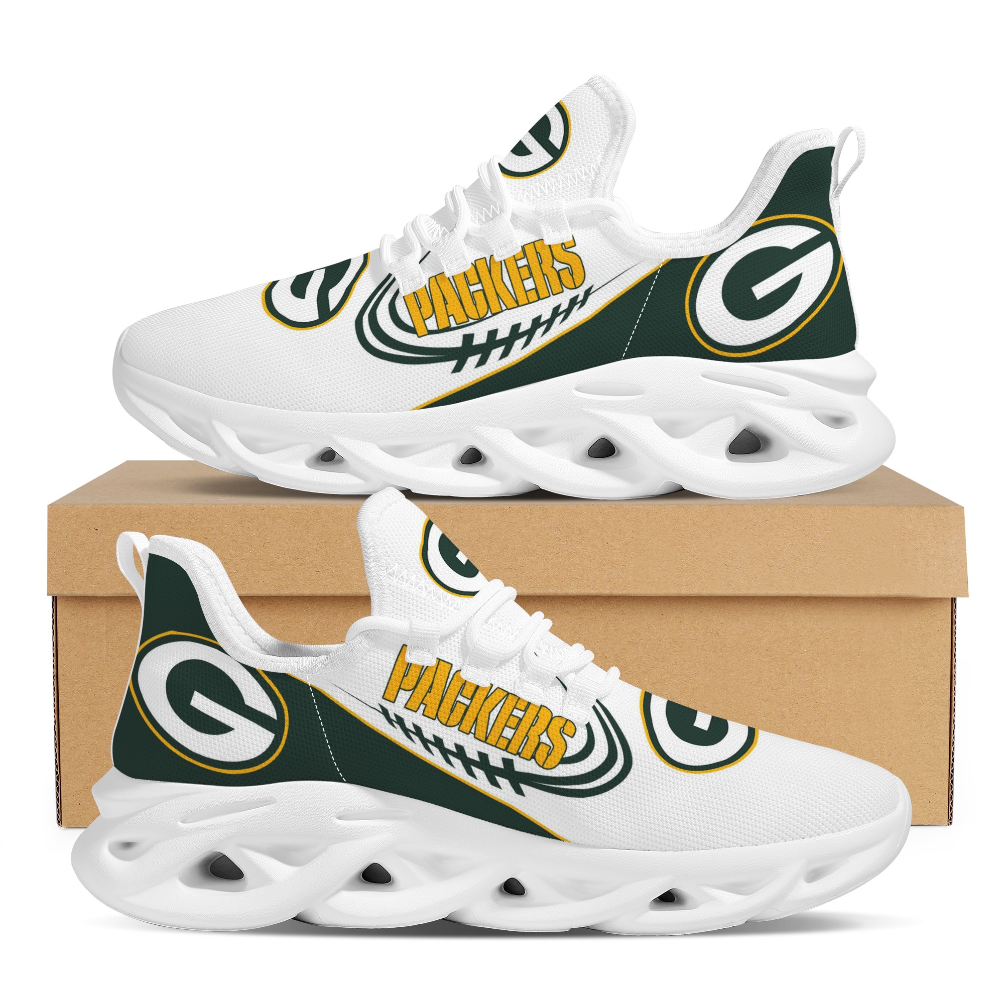 Men's Green Bay Packers Flex Control Sneakers 006 Men's Green Bay Packers Flex Control Sneakers 006