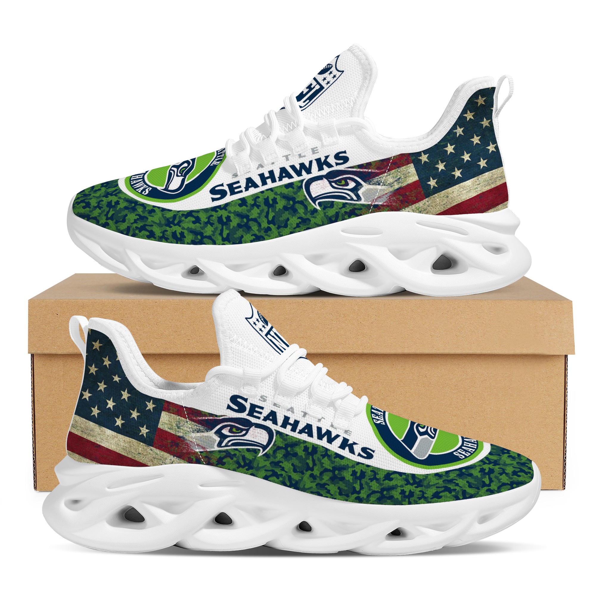 Men's Seattle Seahawks Flex Control Sneakers 004 Men's Seattle Seahawks Flex Control Sneakers 004