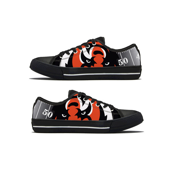 Women's Cincinnati Bengals Low Top Canvas Sneakers 007